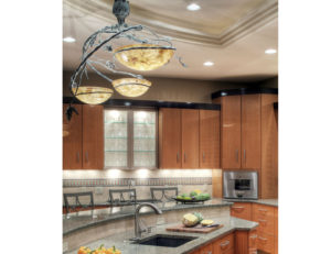 Iron and Faux Stone Kitchen Light - Home on the Lake